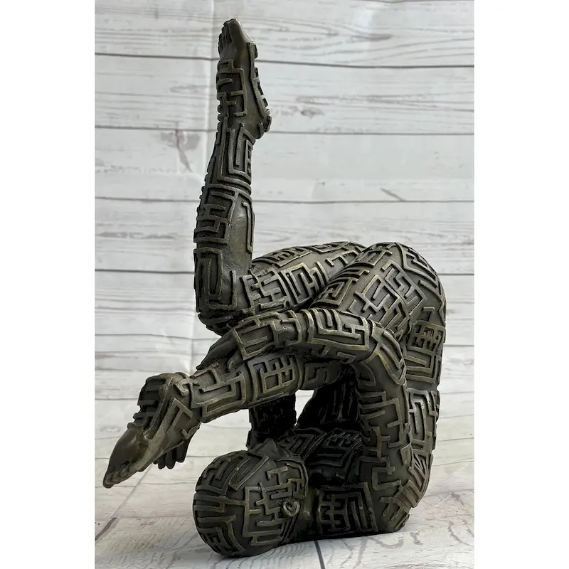 Abstract Modern Art Yoga Exercise Bronze Statue Sculpture Figurine By Dali Decor