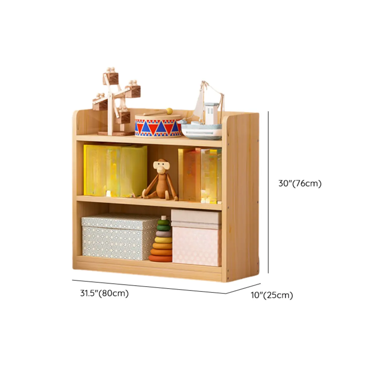 Solid Wood 5-Tier Display Open Shelving Unit Bookcase