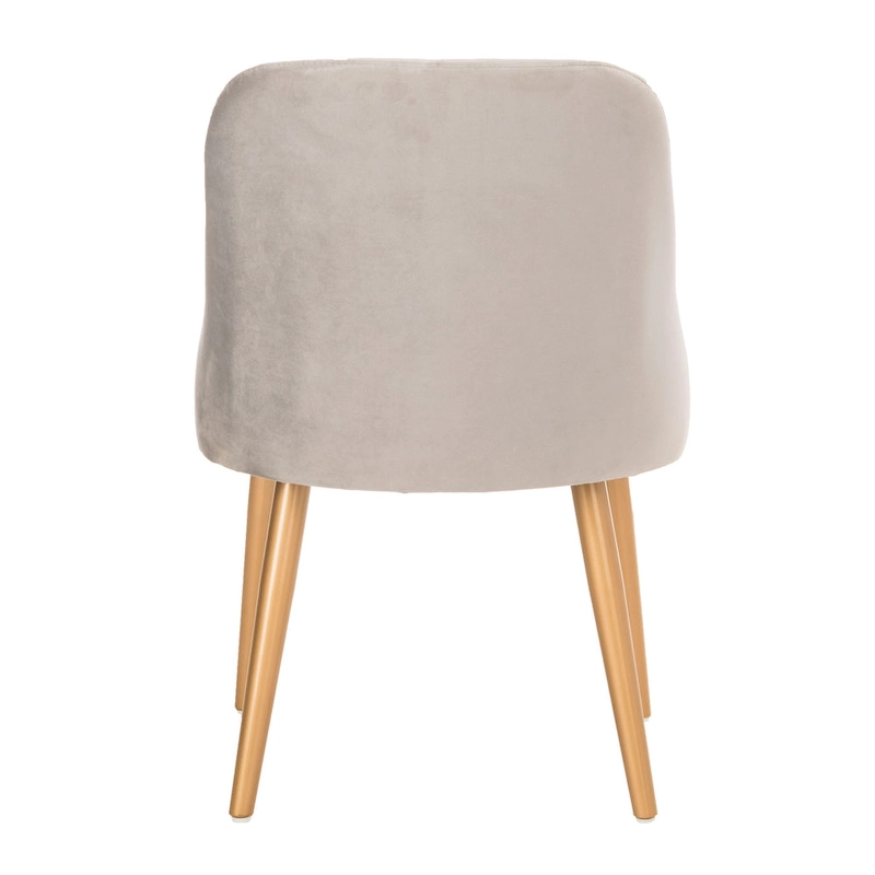 SAFAVIEH Nobie 18.3  Upholstered Dining Chair - Grey / Gold (Set of 2) - 21  x 22  x 31  - 21Wx22Dx31H