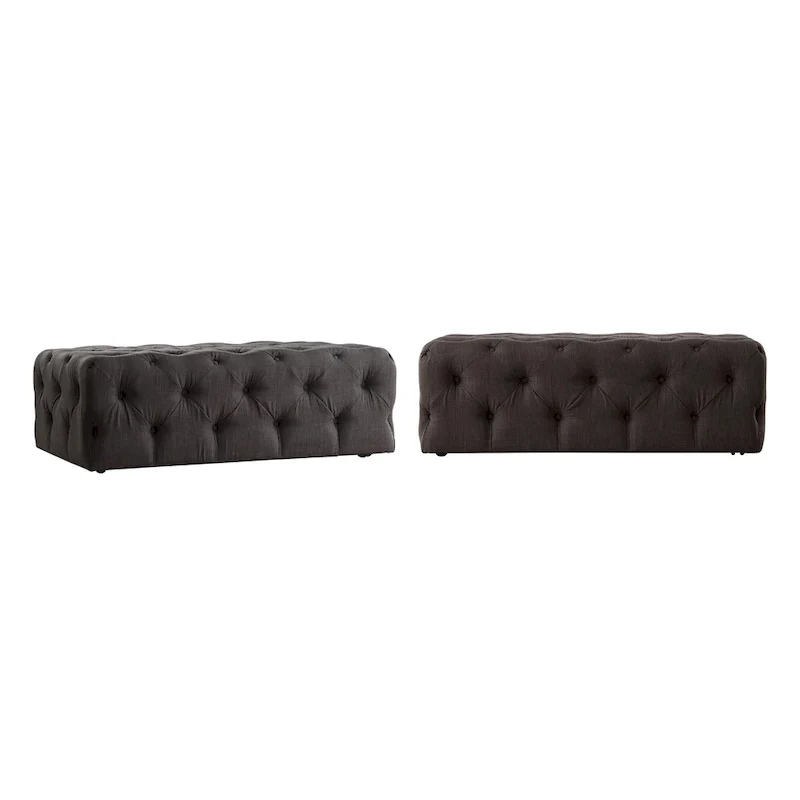 Tufted Rectangular Ottoman with Casters