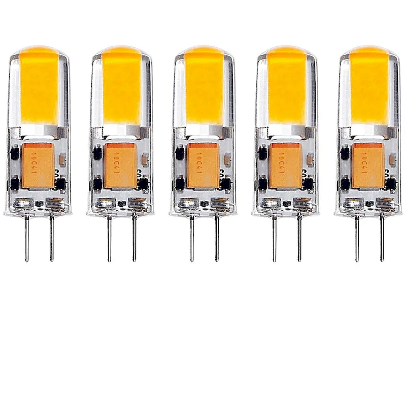 Luxrite G4 LED Bulb, 12V AC/DC, 20W Halogen T3 Equivalent, 200 Lumens, Non-Dimmable, Silicone Shatterproof (5-Pack)