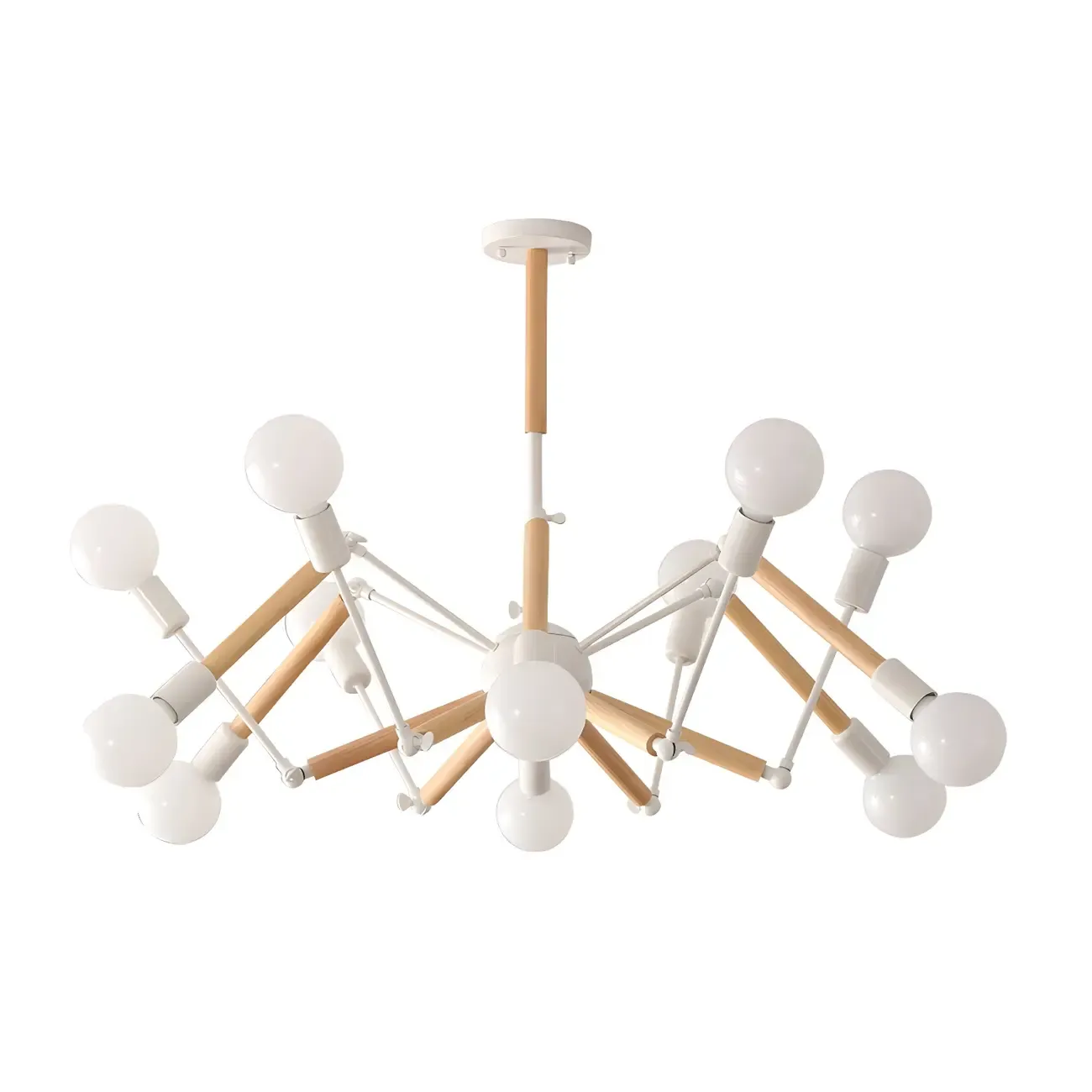 Modern Multi-Light Metal Adjustable Downrod Sputnik Chandelier