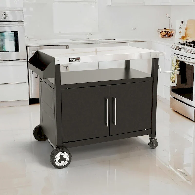 Stainless Steel Outdoor Kitchen Cart with Storage Cabinet