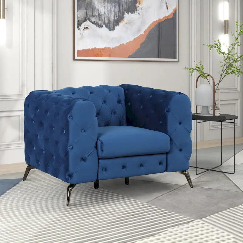 Velvet 3-Piece Sofa Sets(Three Seat Sofa/Loveseat and Single Chair)