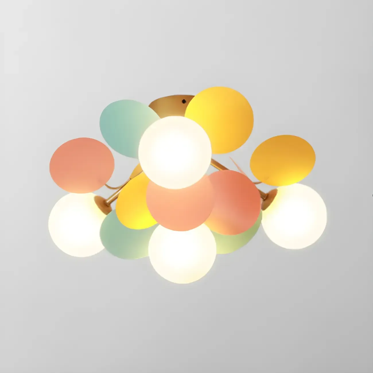 Modern Bedroom Glass Ball Semi Flush Mount Ceiling Light