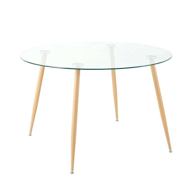 Modern simple glass table, high-quality tempered glass metal material