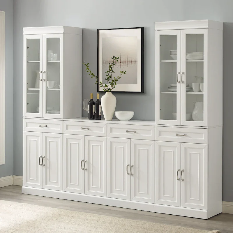 Stanton 3Pc Sideboard And Glass Door Pantry Set - 14.5x95x78