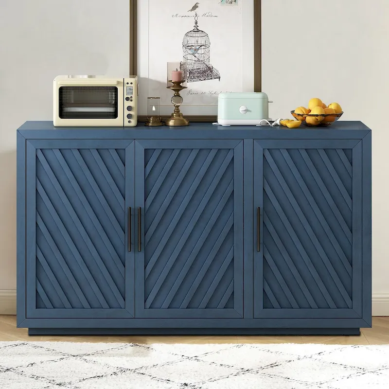 Classic Vintage Wooden Sideboard with Adjustable Internal Shelves