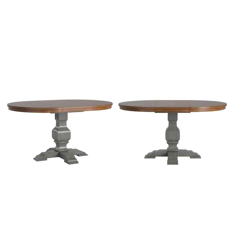 Ronda Two-Tone Oval Solid Wood Top Extending Dining Table