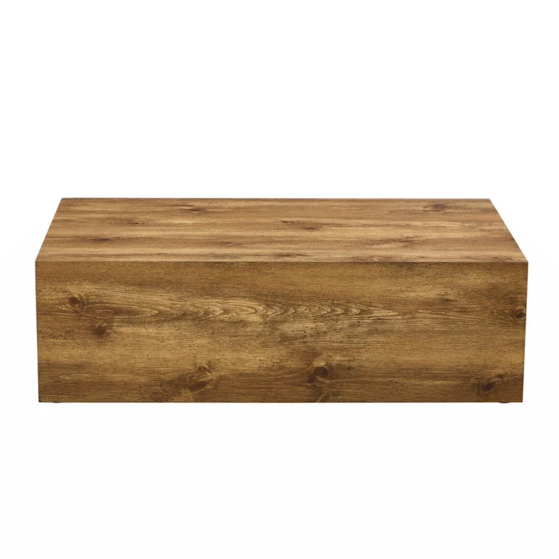 Modern Coffee Table, MDF with Wood Grain & Marble-Inspired Pattern, Easy Assembly, 10-15 Min