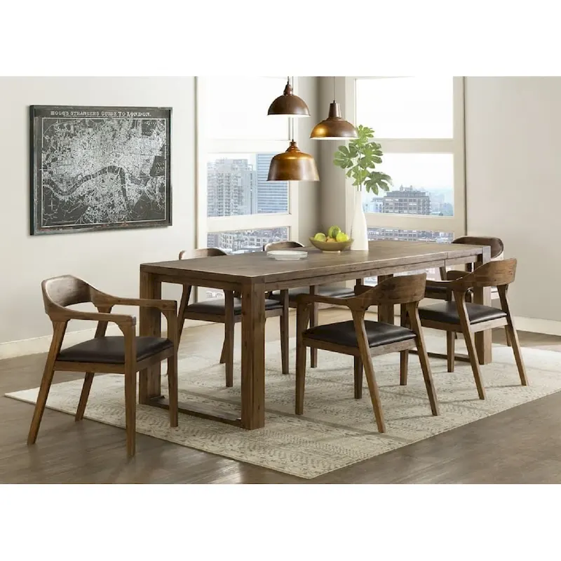 Rubberwood Dining Armchair with Faux Leather Seat