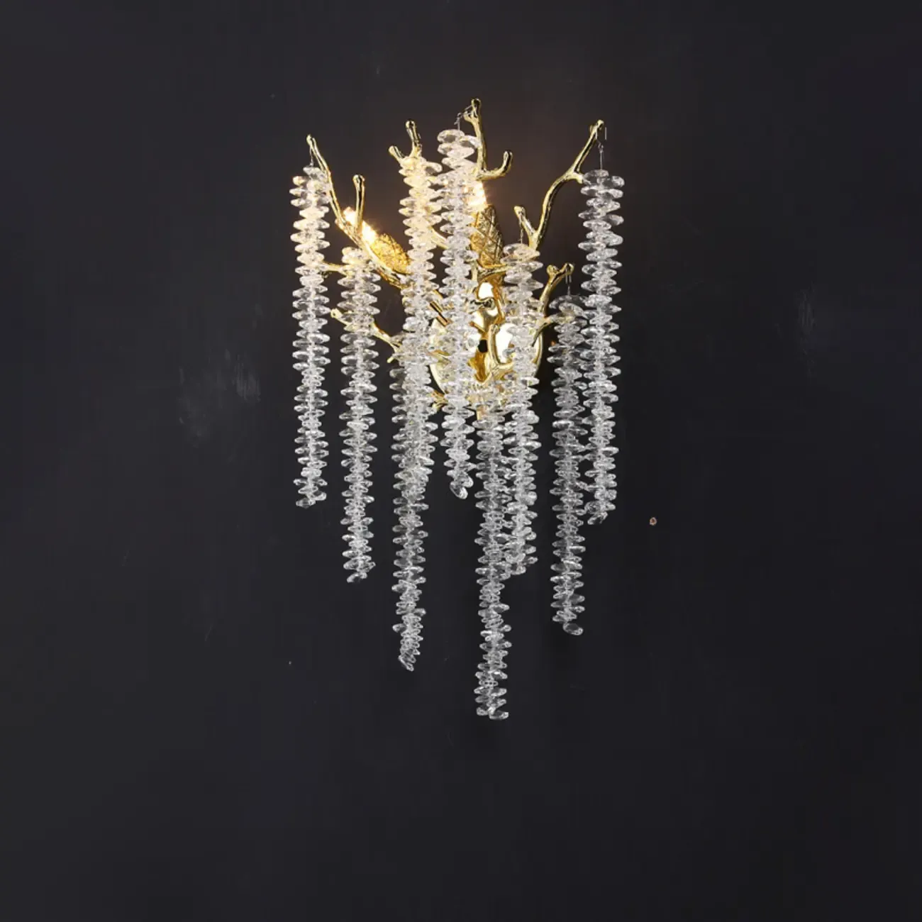 Luxury Crystal Branch Gold Metal Wall Sconce
