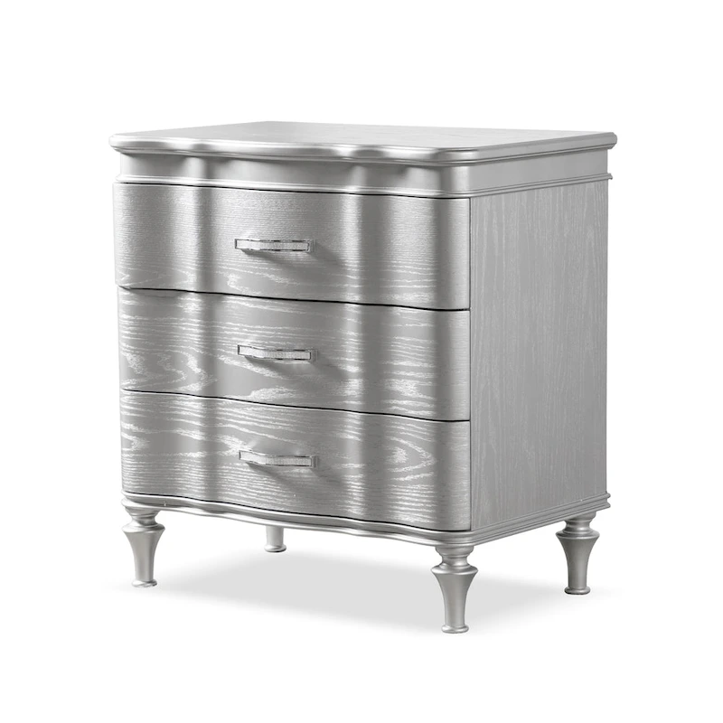 Furniture of America Seabliss Glam Solid Wood 3-Drawer Nightstand