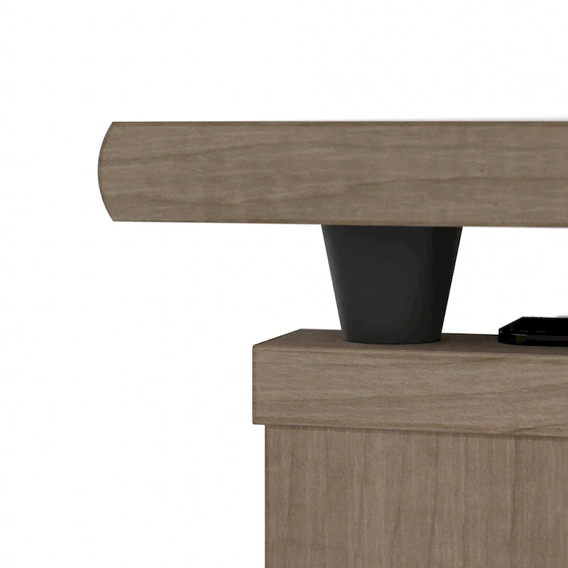 60W 3-position L-shaped Sit to Stand Desk with Hutch by