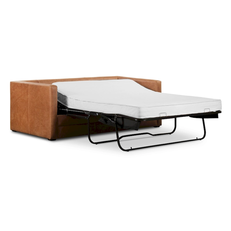 Poly & Bark Napa 82 Leather Pull-Out Convertible Sleeper Sofa - Full Grain Genuine Italian Leather