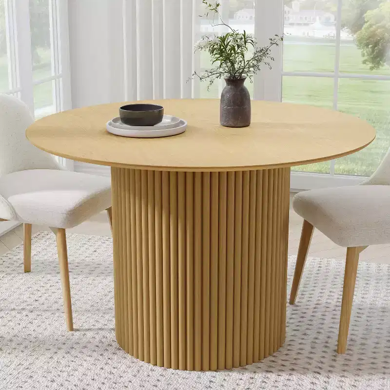 PexFix 46 Round Solid Wood Dining Table Kitchen Tables