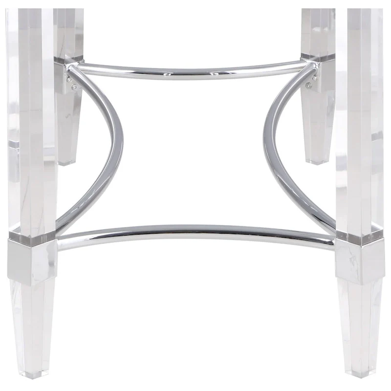 Somette Rectangular 5-Piece Glass Dining Set with Acrylic High-Back Side Chairs