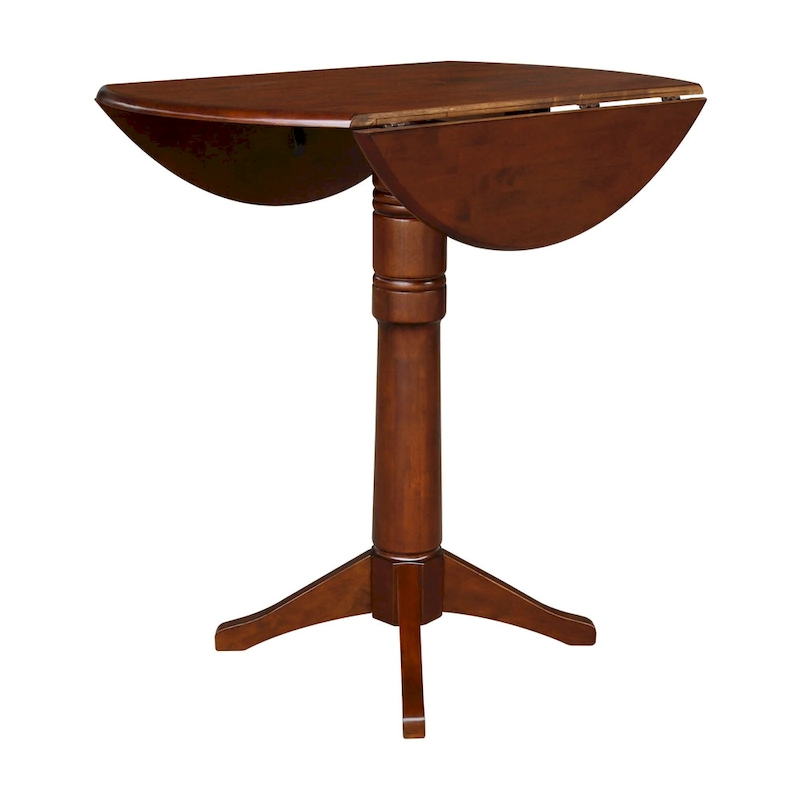 42 Round Dual Drop Leaf Table - Espresso
