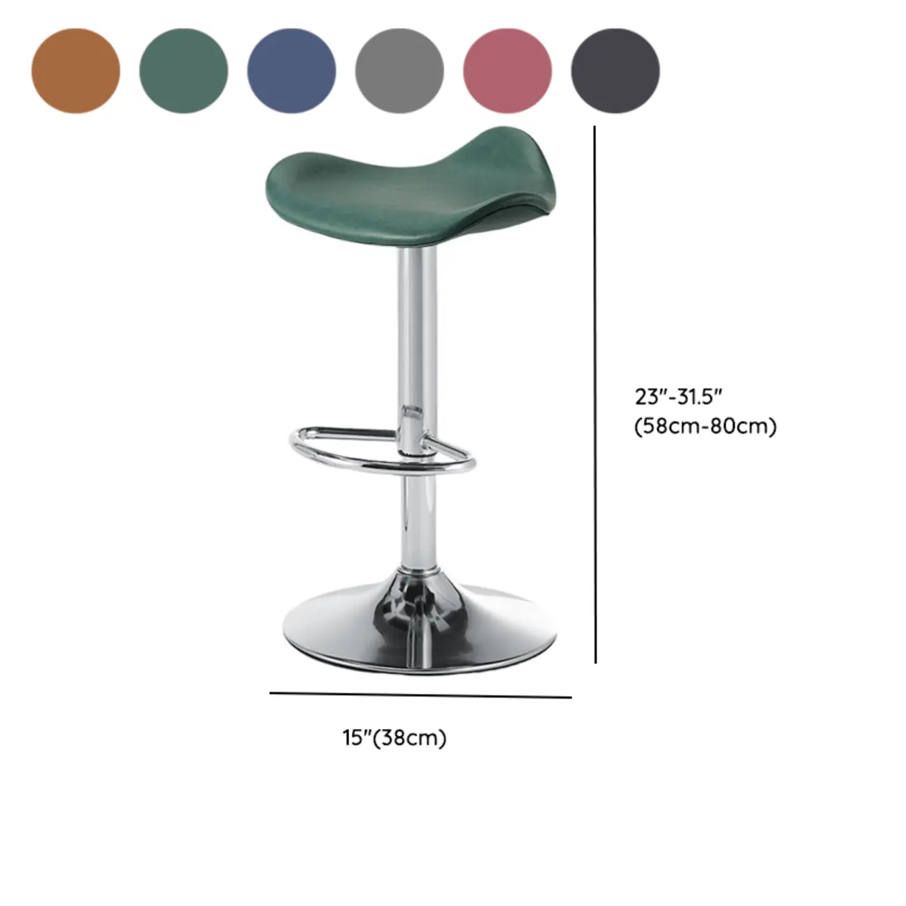 Adjustable Swivel Leather Modern Backless Bar Stools