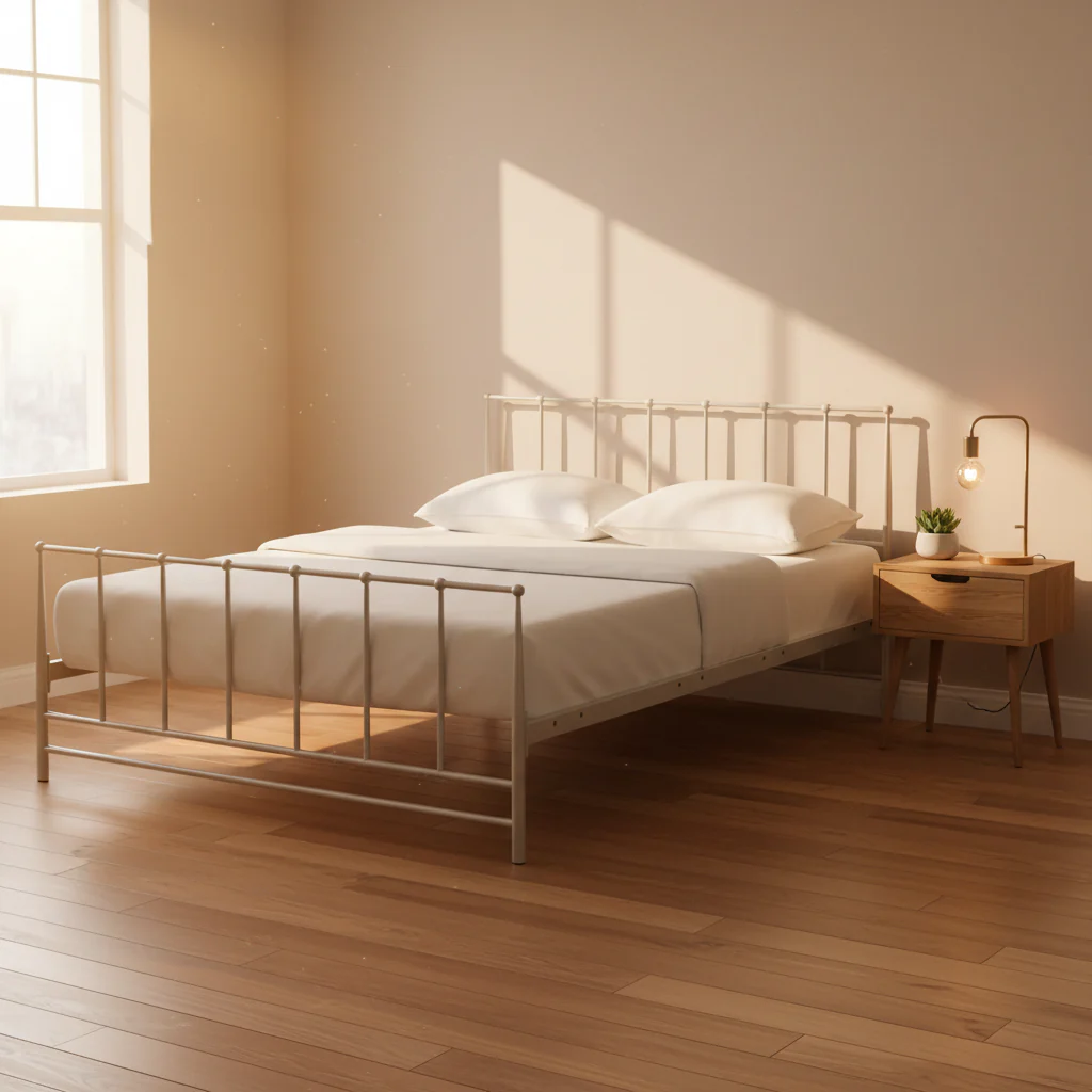 White King Size Metal Bed Frame