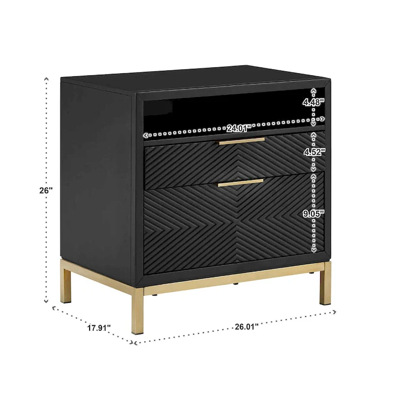 Tall Two-Drawer Nightstand
