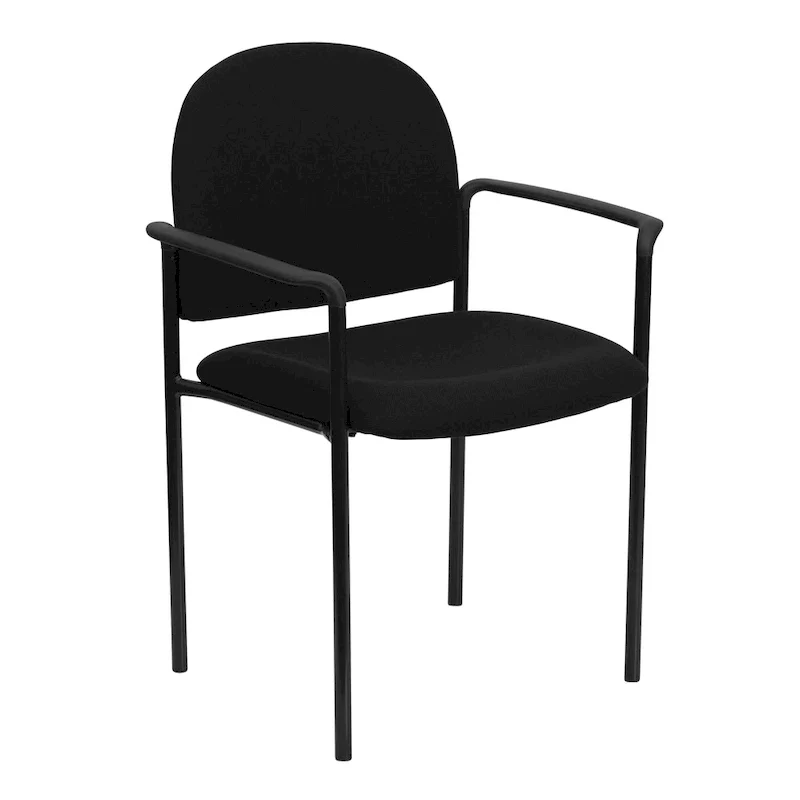 Stackable Steel Reception Chair with Arms - Padded Seat (Single)