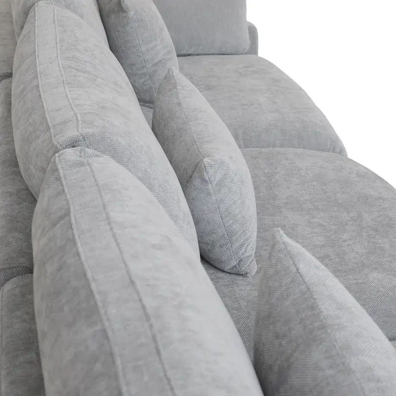 Modern Comfy Linen Sectional Sofa 3-Seater Down Filled Cloud Couch
