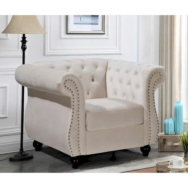 Kemos Classy Velvet Chesterfield Armchair