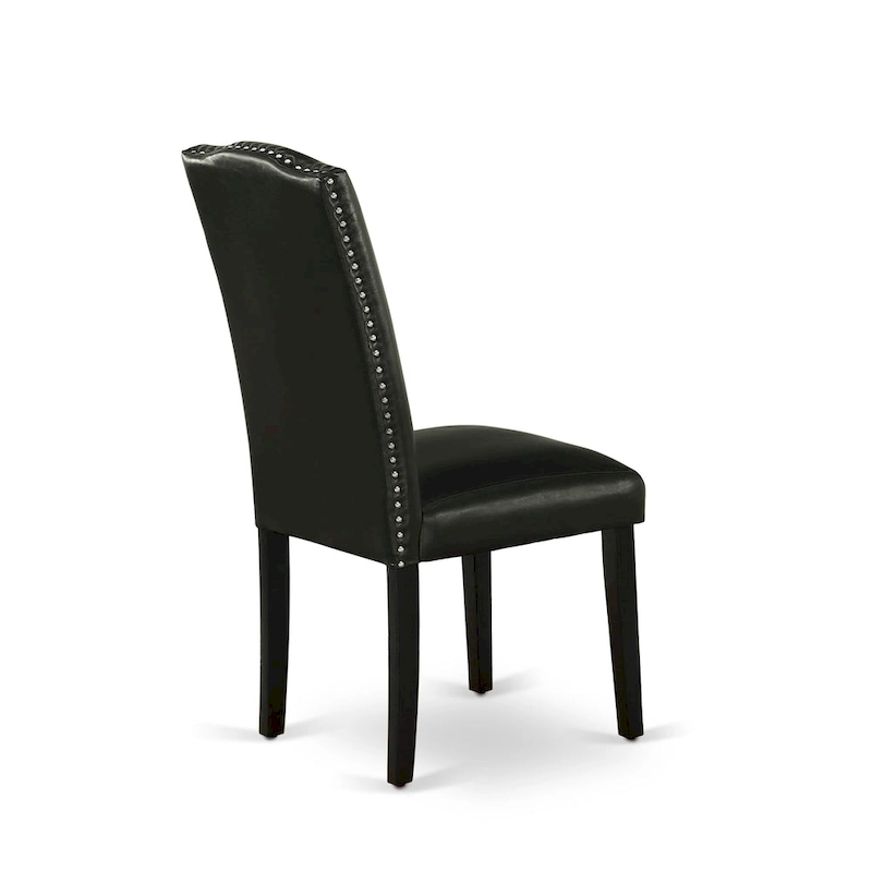 East West Furniture Dining Room Table Set- a Rectangle Kitchen Table and Black Faux Leather Dining Chairs, Black(Pieces Option)