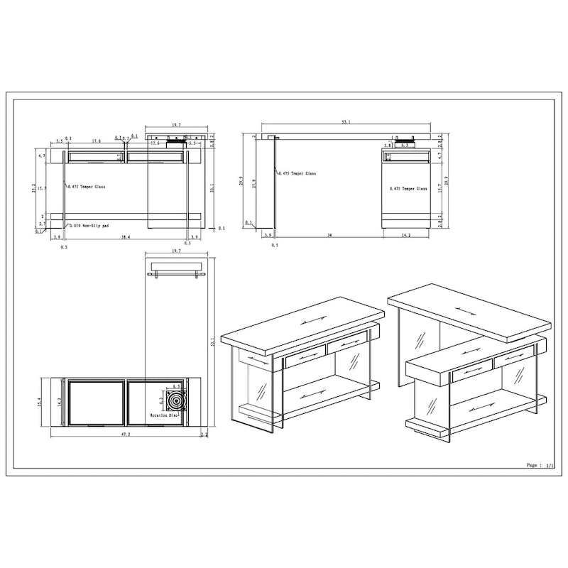 Somette Abbie Motion Home Office Desk