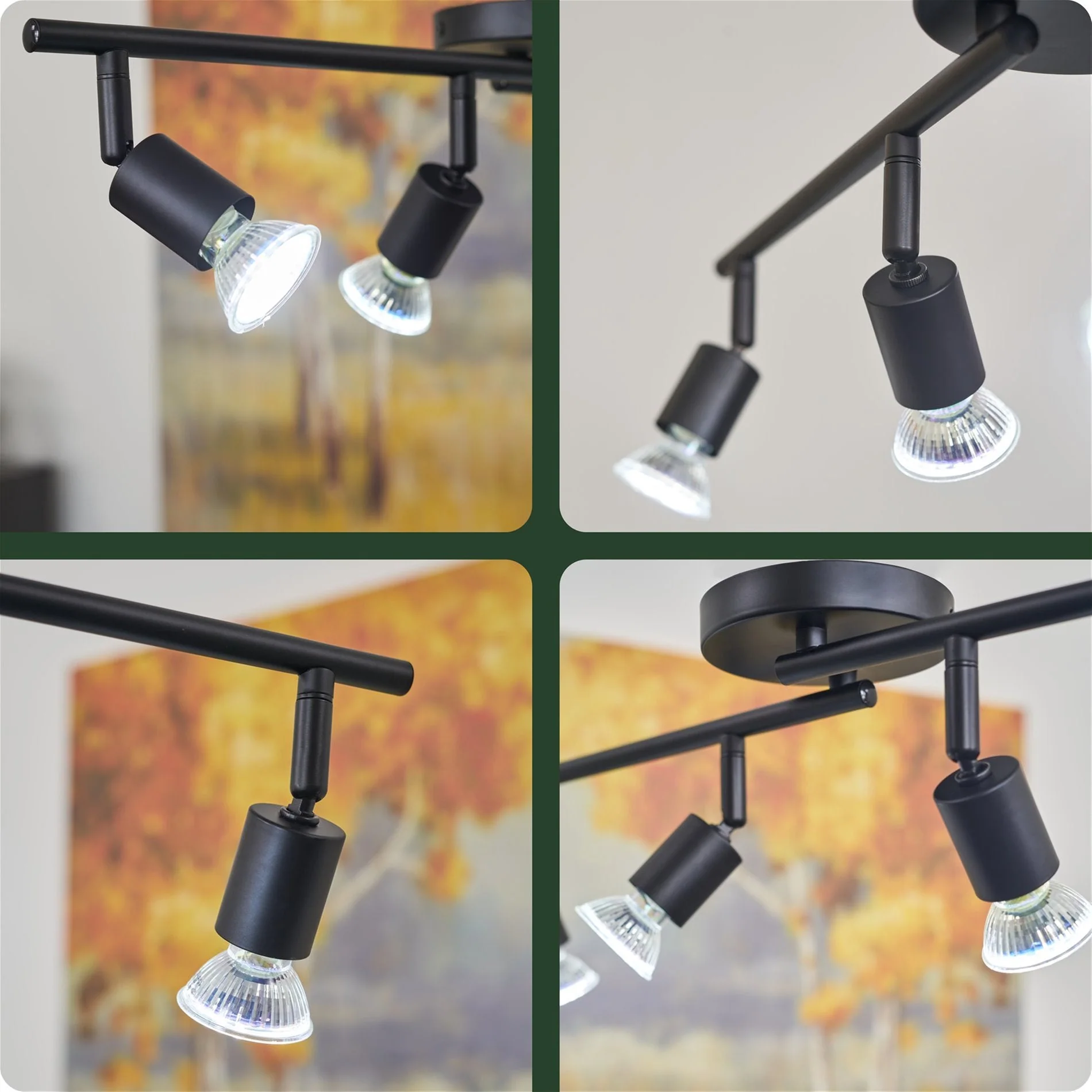 Langford 27 Modern 4-Light Directional Track Wall / Ceiling Light