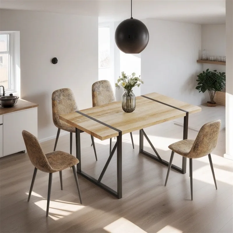 Modern Dining Room Chairs with Metal Legs(Set of 4) - N/A