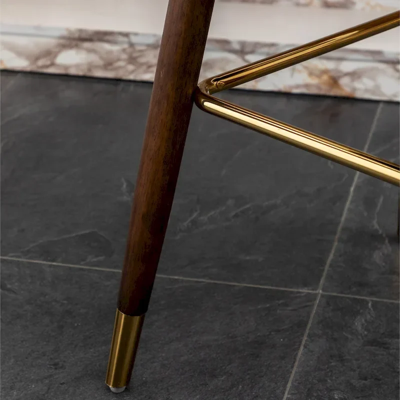 Nevis Mid-century Modern Faux Leather Tufted Nailhead Trim Barstool Set of 2