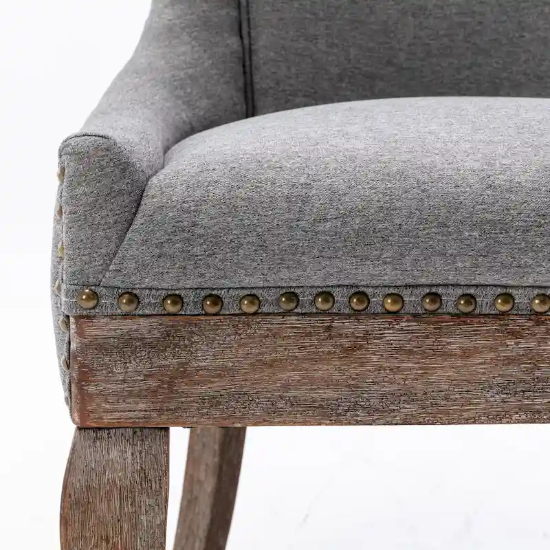 Ultra Side Dining Chair with Thickened Fabric and Bronze Nail Head, Set of 2