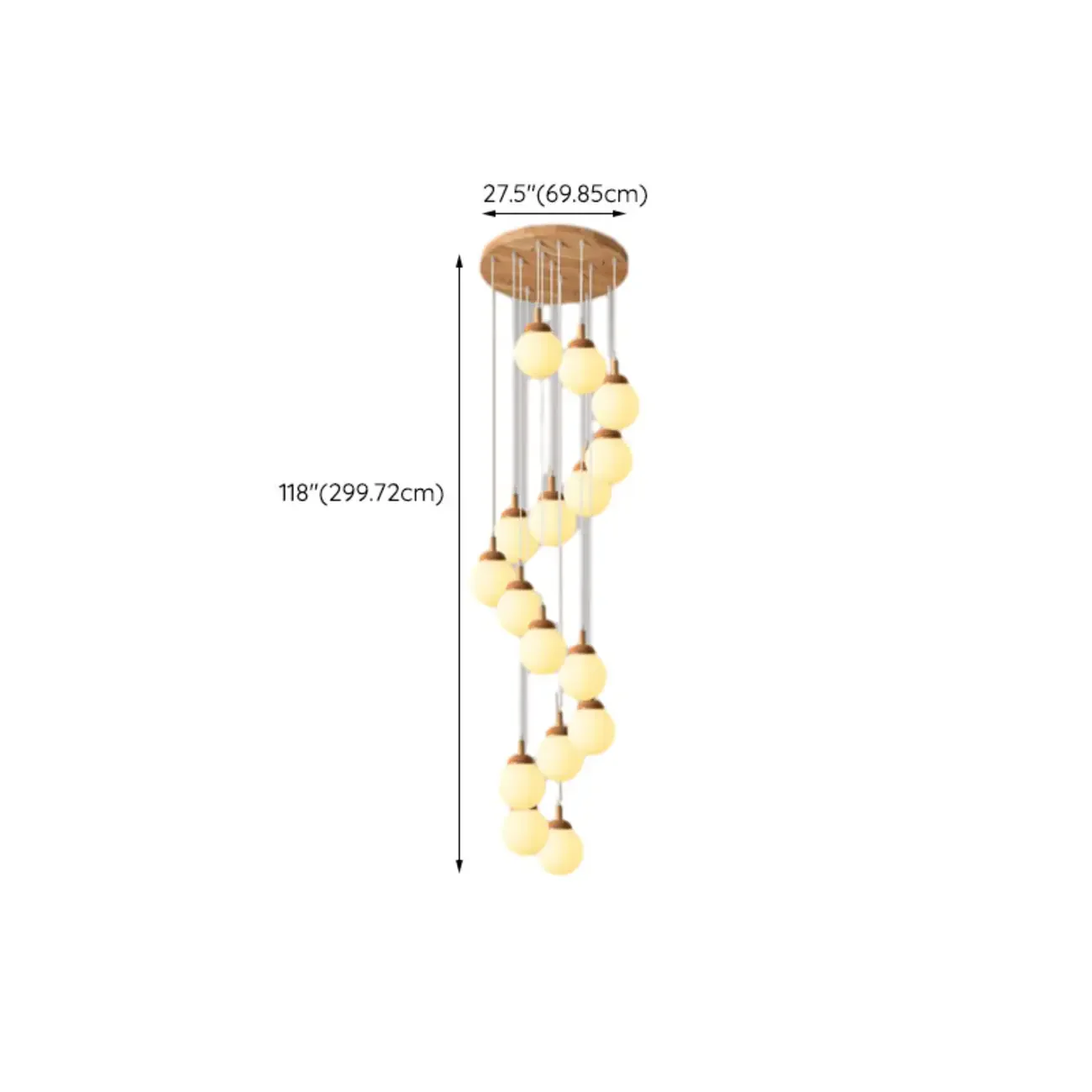 Milk Glass Cluster Pendant Light With Adjustable Length