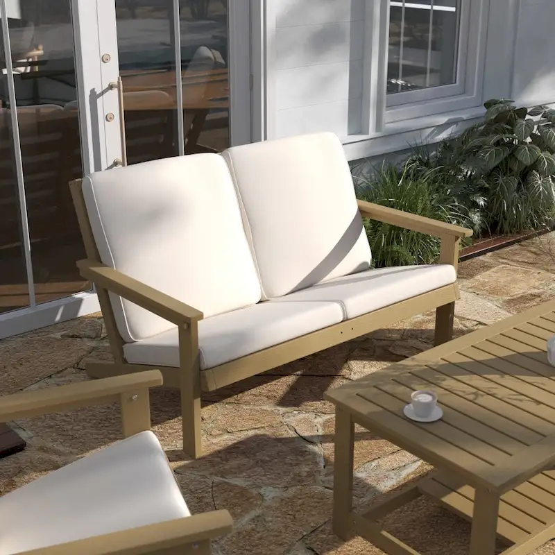 All-Weather Poly Resin Adirondack Loveseat & Cushions