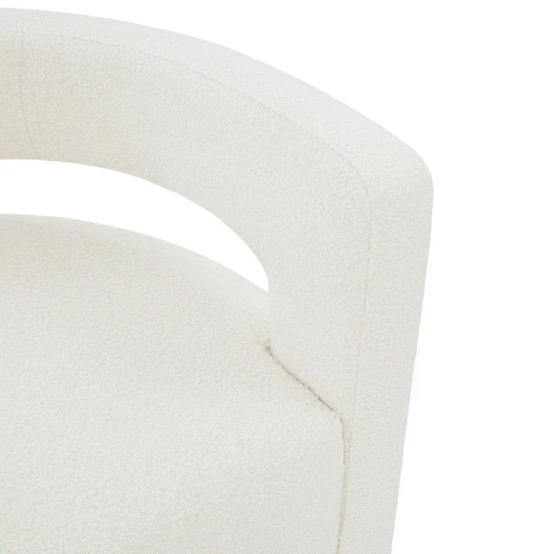 Upholstered Swivel Chair with Cut-Out Back