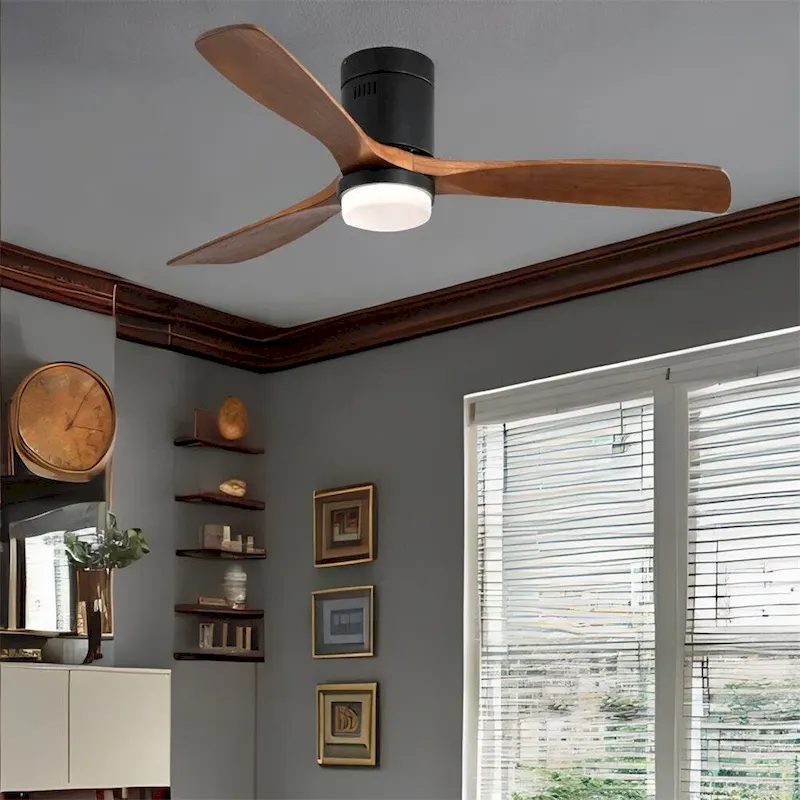 Ceiling Fan Light with 3 Wood Noiseless Fan Blade