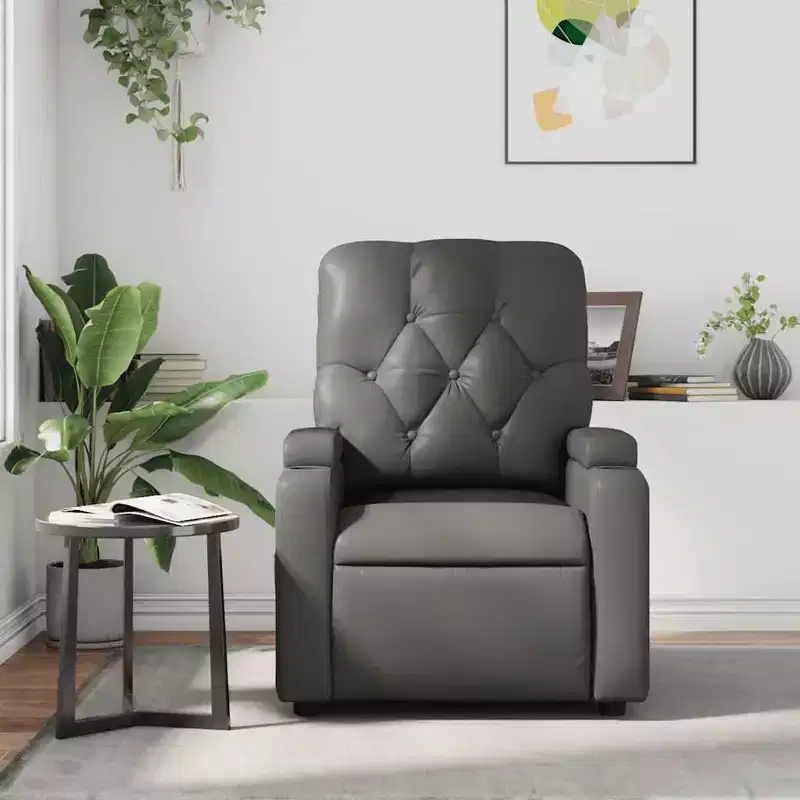 vidaXL Massage Recliner Chair Cream Faux Leather