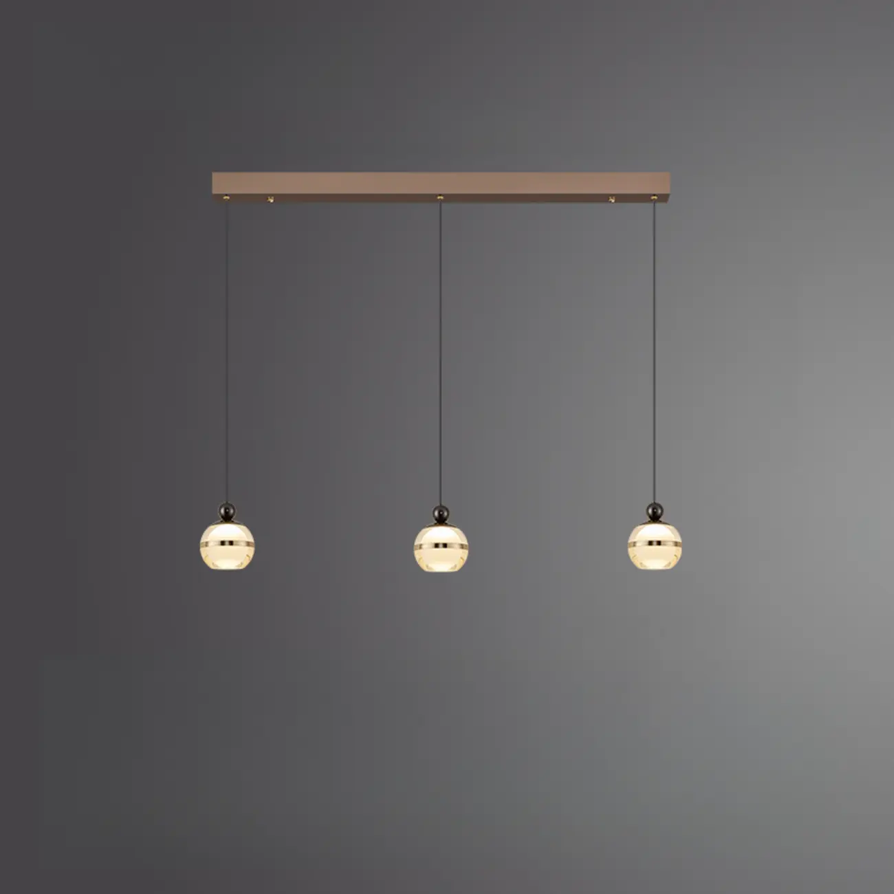 Modern Gold Glass 3-Light Adjustable Island Light