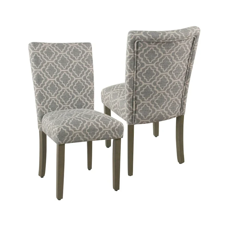 Ash Grey Geometric Dining Chair (Set of 2)
