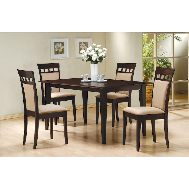 Alencon Beige and Cappuccino Upholstered Dining Chairs (Set of 6)