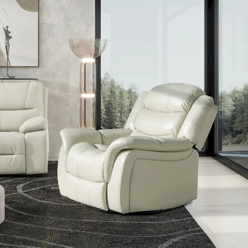 Rover 41.5 Faux Leather Manual Swivel Glider Recliner