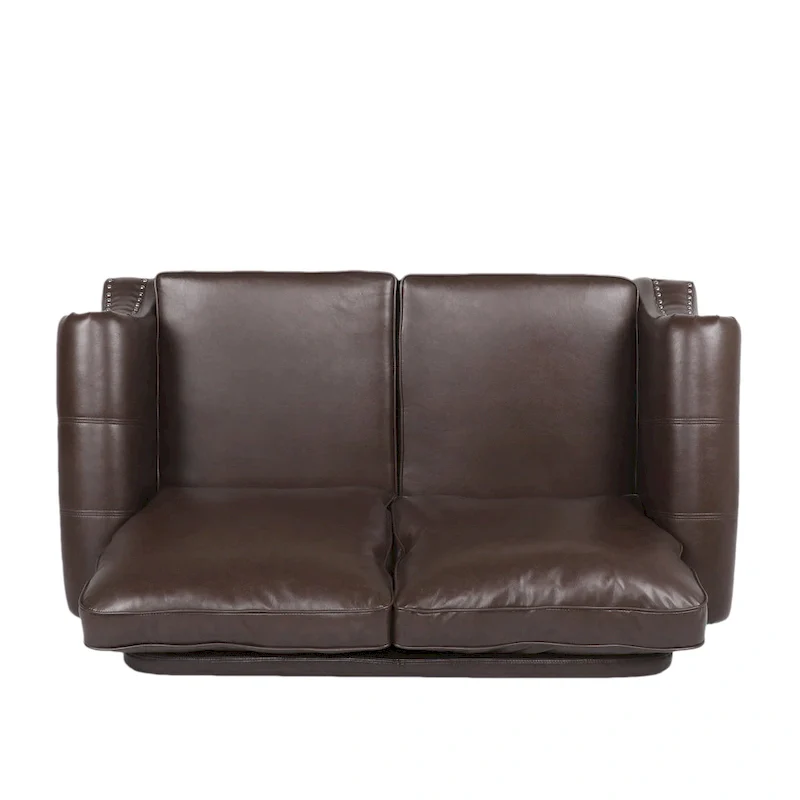 Lawton Faux Leather Loveseat with Nailhead Trim by Christopher Knight Home