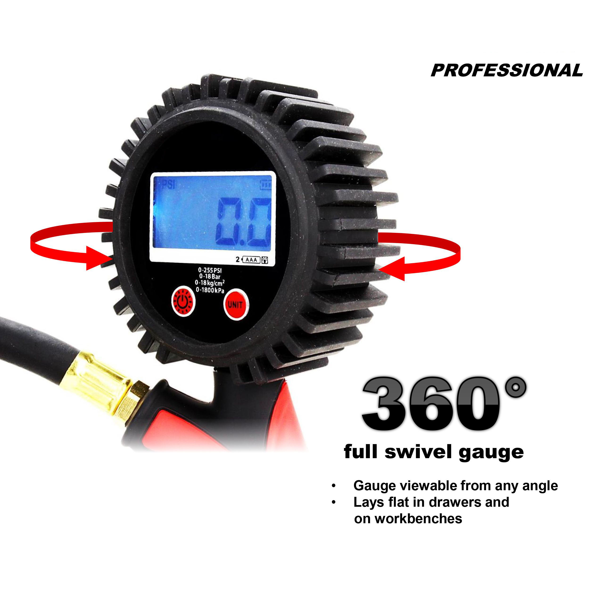 SEAPENG DP-B05 Digital Tire Pressure Gauge for cars, trucks, RVs and garages