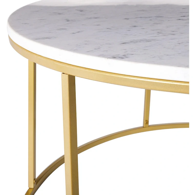 Modern Round Mixed Material Coffee Table