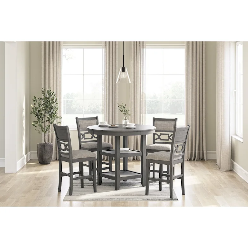 Signature Design by Ashley Langwest Counter Height Dining Table and 4 Barstools (Set of 5)