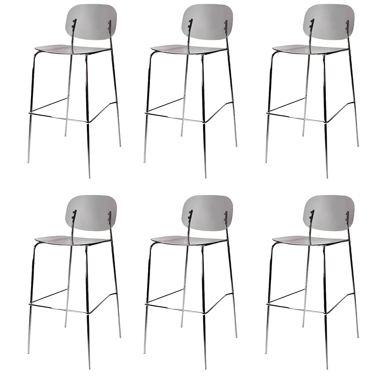 Scandinavian Square Seat Counter Height Acrylic Bar Stools