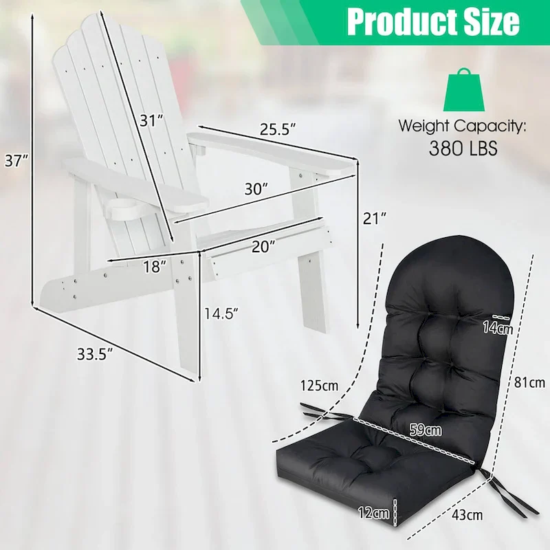 Costway Adirondack Chair HIPS Adirondack Chair with Cup Holder & - See Details