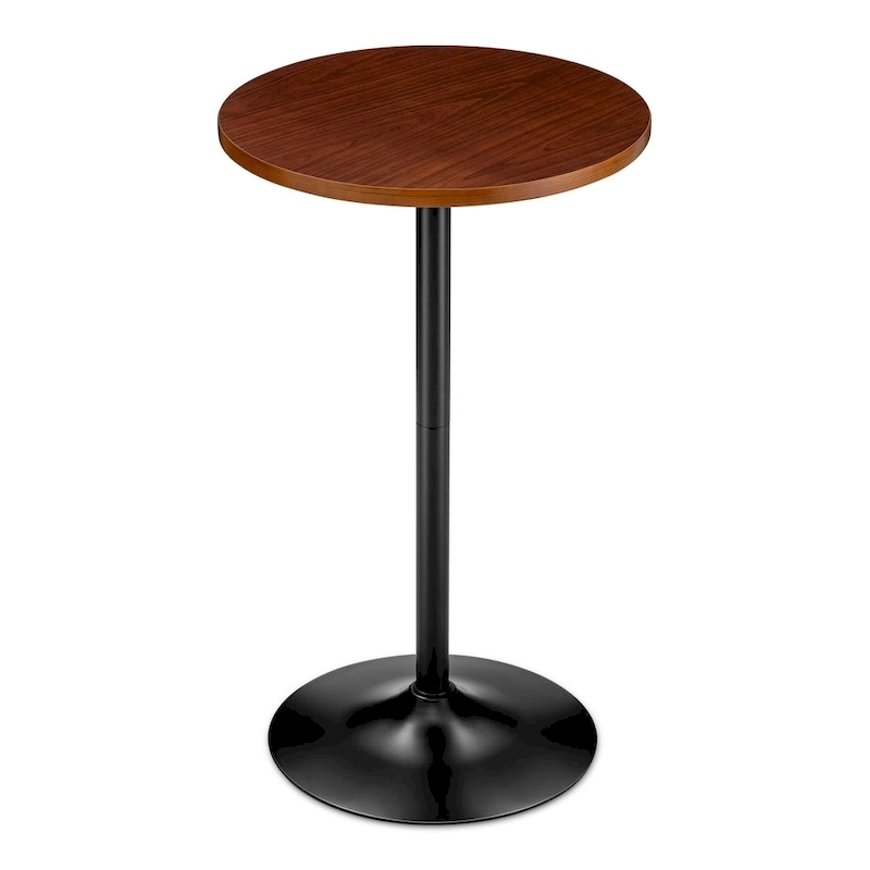 Glitzhome 39.5 H Modern Bistro Walnut Top Round Pub Bar Table